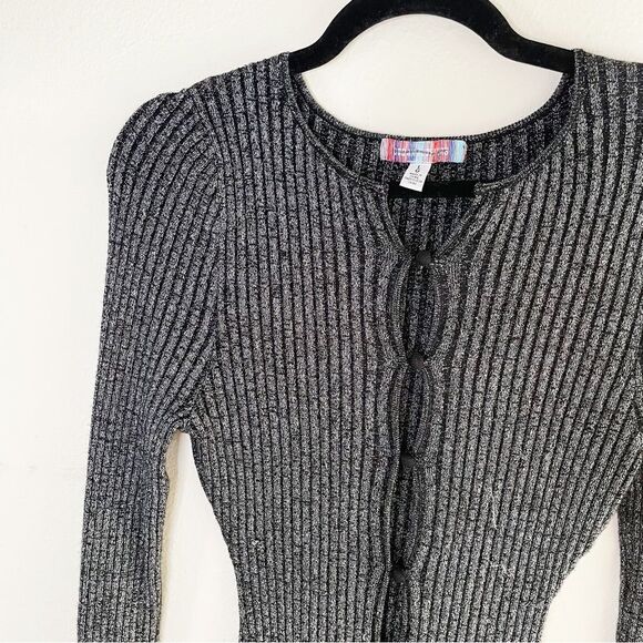 Urban Outfitters UO Ribbed Sweater Dress Knit Minidress Metallic B… - Picture 6 of 9